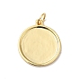 Rack Plating Brass Enamel Pendants, with Jump Ring, Cadmium Free & Nickel Free & Lead Free, Flat Round with Moon & Star