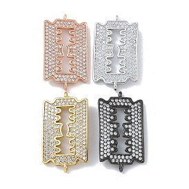 Стойка покрытие латунь микропаве прозрачный кубический цирконий лезвие в форме соединителя подвески, долговечный, без свинца и без кадмия