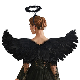 Наборы для украшения вечеринки своими руками, включая пластиковую сетку для волос, с крыльями ангела из гусиных перьев, реквизит для костюмов