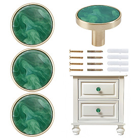 4 круглые ручки для ящиков из цинкового сплава и акрила, ручки шкафа, аксессуары для дверных ручек, с винтом