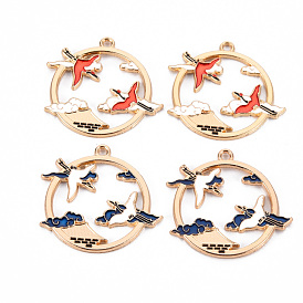 Подвески из экологически чистого сплава с эмалью, без кадмия и без свинца и без никеля, золотой свет, кольцо с краном