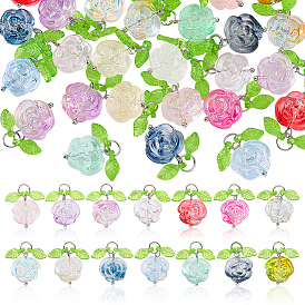 28шт. 14 подвески в стиле лэмпворк и акрил, с латунной фурнитурой , цветок
