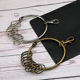 Alloy Loose Leaf Ring with Key Ring & Swivel Clasp, for Bag Making