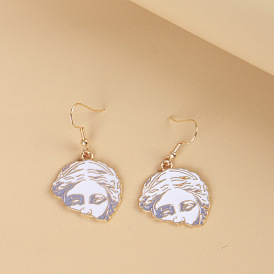 Artistic Half-Face Sculpture Earrings: Retro Chic Statement Jewelry
