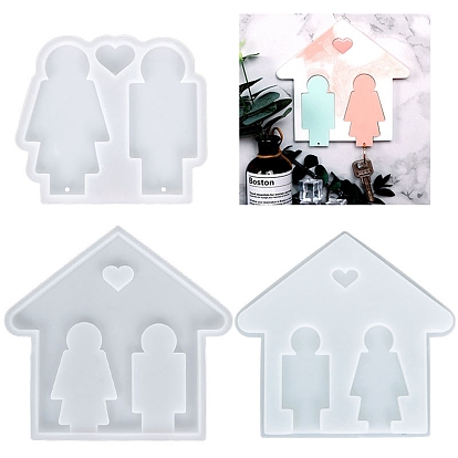 Couples Keychain Silicone Molds, Resin Casting Molds, For UV Resin, Epoxy Resin Jewelry Making
