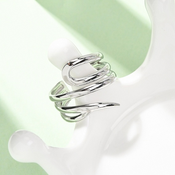 Irregular Line 304 Stainless Steel Cuff Open Rings