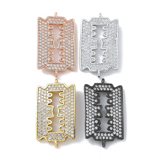 Стойка покрытие латунь микропаве прозрачный кубический цирконий лезвие в форме соединителя подвески, долговечный, без свинца и без кадмия