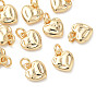 SHEGRACE Brass Pendants, Heart Charms, Cadmium Free & Lead Free & Nickel Free, with Jump Ring