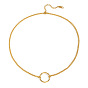 304 Stainless Steel Ring Pendant Twisted Chain Necklaces for Women