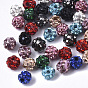 Pave Disco Ball Beads, Polymer Clay Pave Rhinestone Beads, Round, Half Drilled