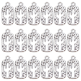 60 шт. Подвески из сплава в тибетском стиле, прямоугольник с кактусом