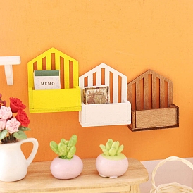 Panier de rangement en forme de maison en bois, ornements miniatures, accessoires de maison de poupée micro paysage, faire semblant de décorations d'accessoires