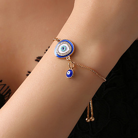 Personality Flash Diamond Devil's Eye Bracelet Temperament Ethnic Style Hand Decoration Single-layer Temperament Bracelet