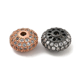 Laiton micro pavé de perles de zircone cubique claires, rondelle