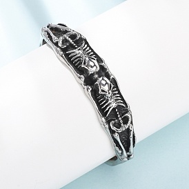 Браслеты-манжеты из нержавеющей стали с изображением скелета для женщин
