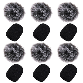 6шт. полиэстеровый чехол для микрофонного помпона, с 6шт. поролоновых чехлов для микрофона