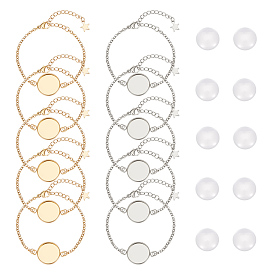 Набор для изготовления браслета из звеньев купола своими руками, включая 304 настройки браслета из нержавеющей стали, Кабошоны из стекла