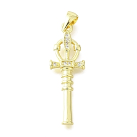 Латунные микро проложить кубического циркония подвески, крестик, долговечный, без свинца и без кадмия, стойки покрытие