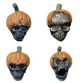 Halloween Resin Pumpkin Skull Ornament, for Outdoor Garden Decoration