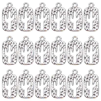 60 шт. Подвески из сплава в тибетском стиле, прямоугольник с кактусом