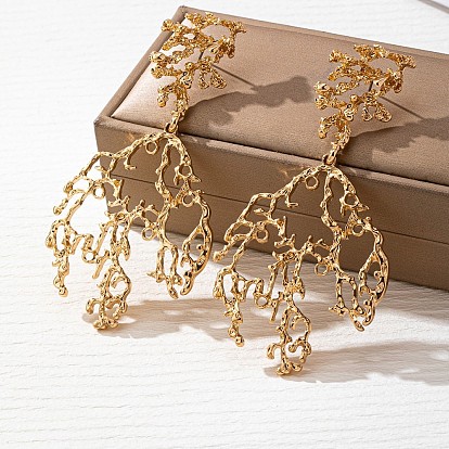 Alloy Branch Stud Dangle Earrings for Women