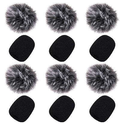 6шт. полиэстеровый чехол для микрофонного помпона, с 6шт. поролоновых чехлов для микрофона