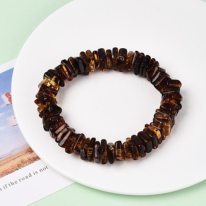Браслеты из натурального янтаря с эластичными бусинами для мужчин и женщин, самородки
