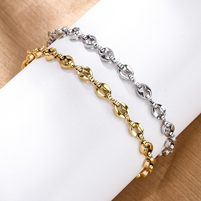 304 браслеты-цепочки из нержавеющей стали в виде кофейных зерен для женщин