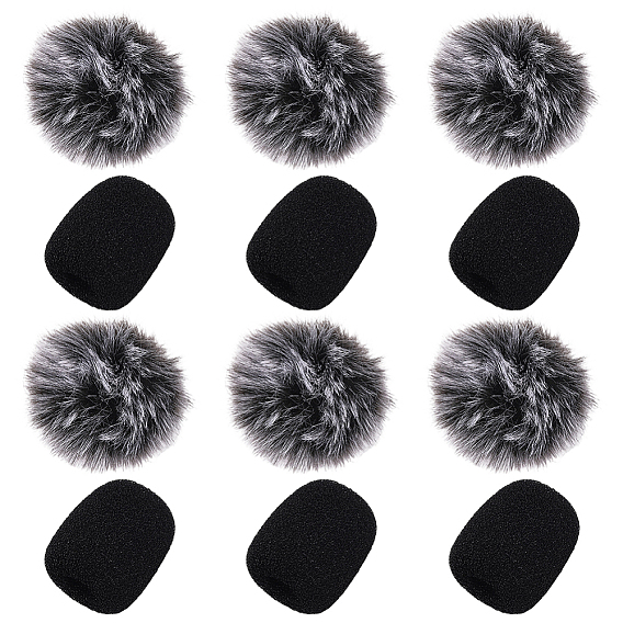 6шт. полиэстеровый чехол для микрофонного помпона, с 6шт. поролоновых чехлов для микрофона