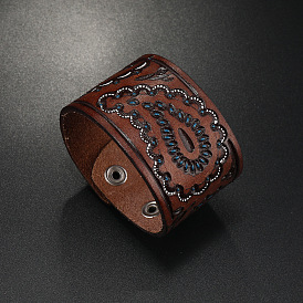 Vintage Personalized Men's Braided Leather Bracelet Jewelry