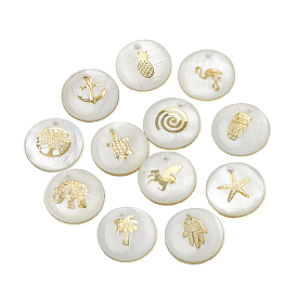 Природные подвески оболочки пресноводных, плоские круглые с рисунком