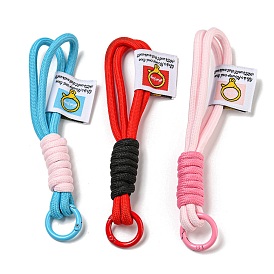 Polyester Keychains, with Zinc Alloy Ring
