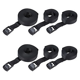 SUPERFINDINGS 6Pcs 3 Style Nylon Fixed Strap, with Zinc Alloy Clasps, Flat