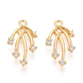 Латунные микро проложить кубического циркония прелести, метеор, долговечный, без никеля 