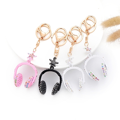 Брелки со стразами из сплава, наушники
