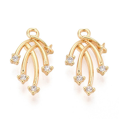 Латунные микро проложить кубического циркония прелести, метеор, долговечный, без никеля 