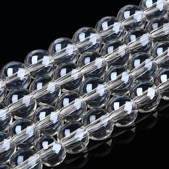 Прозрачные стеклянные бусины гальваническим пряди, гальваническое покрытие, круглые