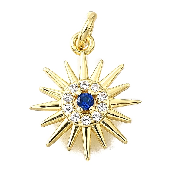 Латунные микро проложить кубического циркония прелести, солнечные чары, без свинца и без кадмия, стойки покрытие, долговечный, с целью перехода в кольце