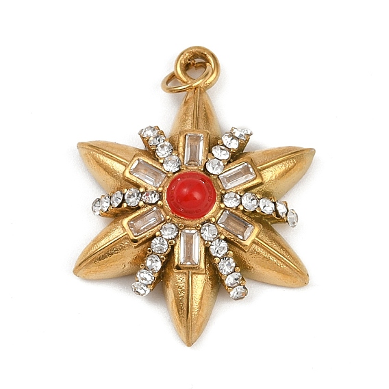 304 подвески из нержавеющей стали, с кристально горный хрусталь, звезда