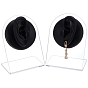 2Pcs 2 Styles Soft Silicone Ear Displays Mould, Earrings Ear Stud Display Teaching Tools for Piercing Suture Acupuncture Practice, with 2Pcs Acrylic Display Pedestals