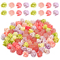 100 шт 4 цвета синтетических коралловых бусин, окрашенные, цветок розы