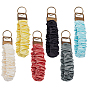6 шт. 6 цвета полиэстер тартан брелоки, с железными застежками, античная бронза