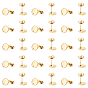 PVD Vacuum Plating 304 Stainless Steel Stud Earring Findings, Long-Lasting Plated, with Loop and Flat Plate, Flat Round