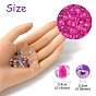 195G 15 Colors 6/0 Transparent Glass Seed Beads, Inside Colours, Round Hole, Round