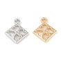 CCB Plastic Pendants, Rhombus with 4-Hollow Heart