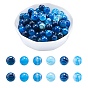 Natural Striped Agate/Banded Agate Beads Strands, Dyed, Round