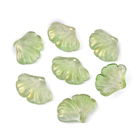 Прозрачные подвески лэмпворк ручной работы, золотой фольгой, подвески из листьев гинкго