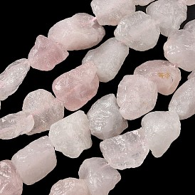 Raw Rough Natural Rose Quartz Beads Strands, Nuggets