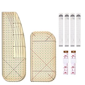Kits de herramientas de costura, Incluye regla de medición de planchado en caliente, cinta métrica suave y clips de dobladillo de acero inoxidable