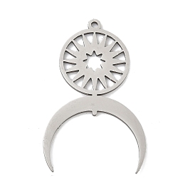 201 подвески из нержавеющей стали, лазерная резка, луна и солнце, анти-тускнение